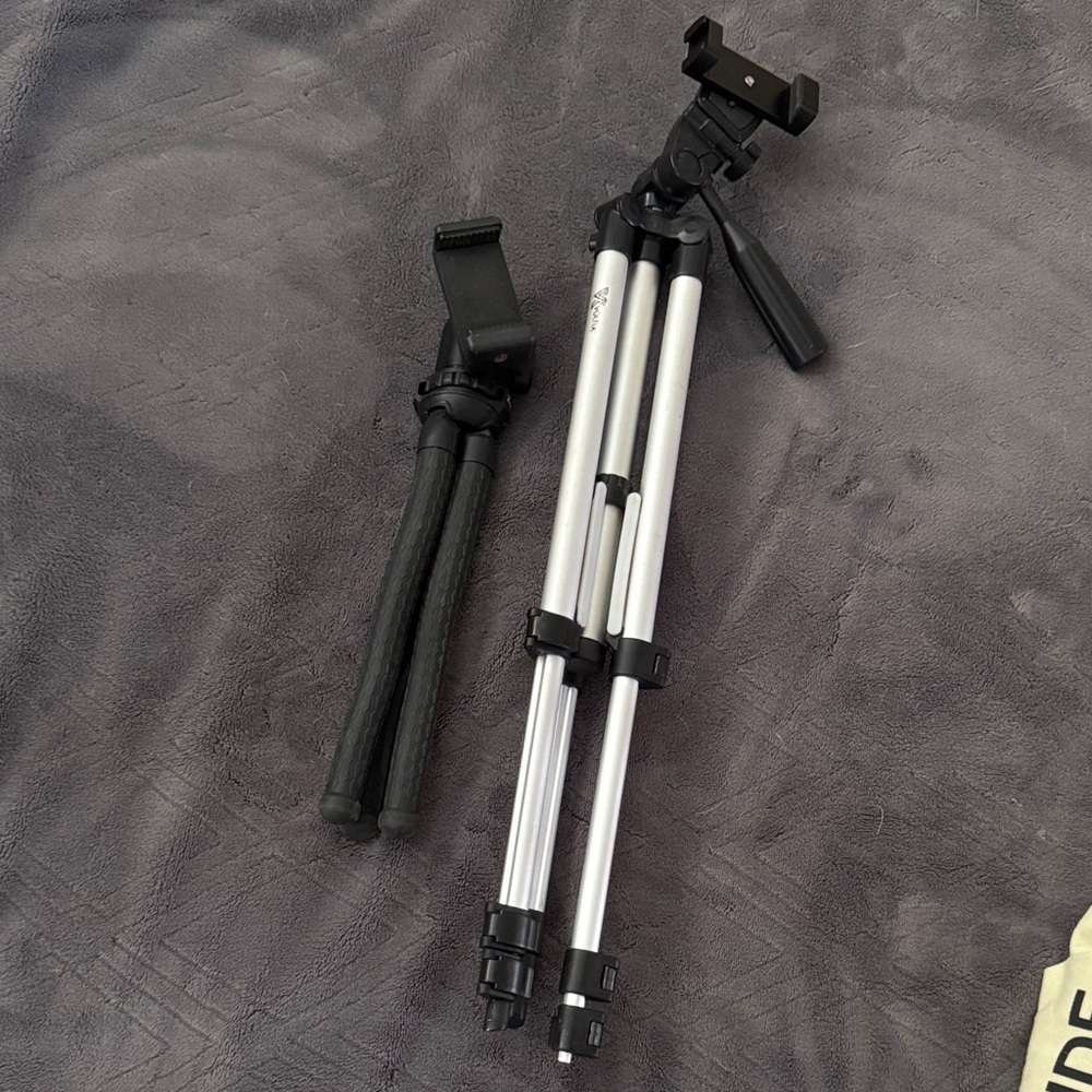 Bundle 2 Silver and Black Camera Tripod